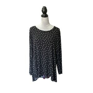 Chicos Women's Polka Dot Floral Print Long Sleeve Tunic Top Size‎ 3